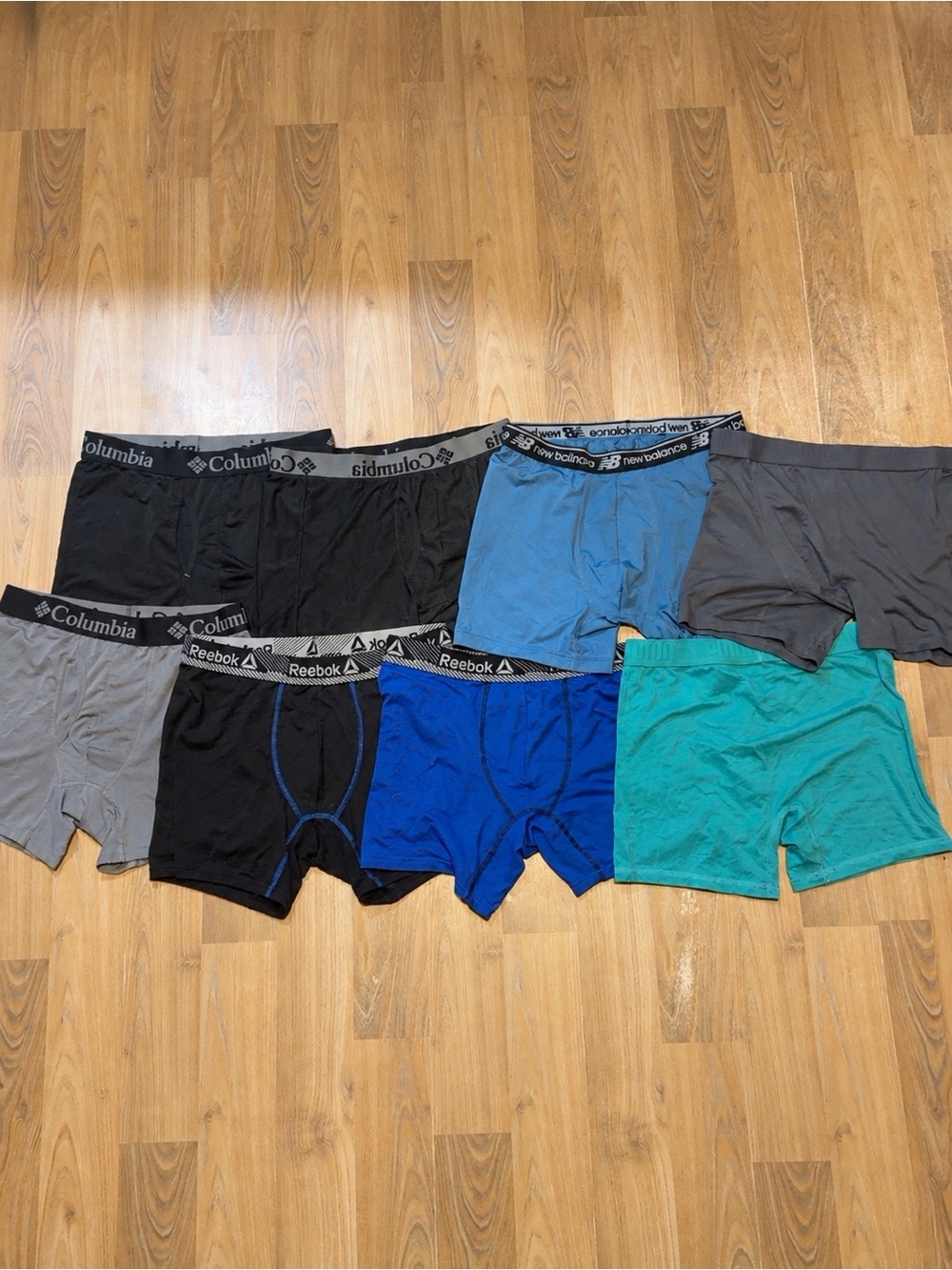 Mixed-Men Boxer Pack - - Blue, Black, Gray, Teal. All size large